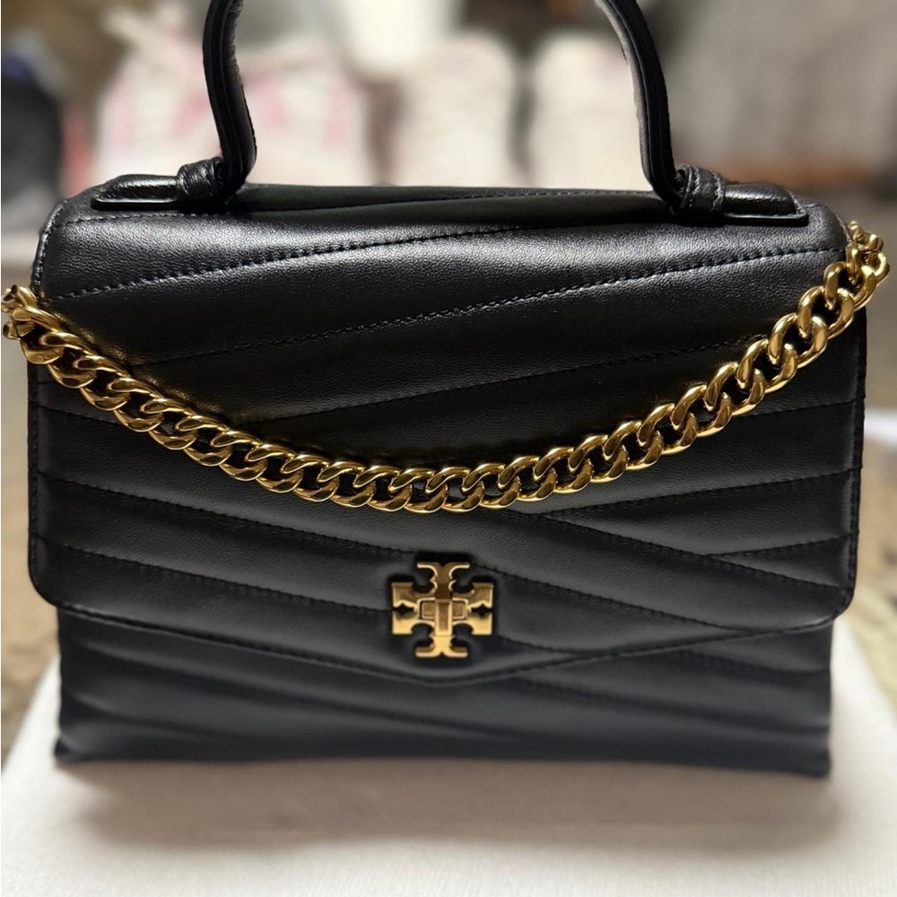Tory Burch Black Chevron Shoulder Bag